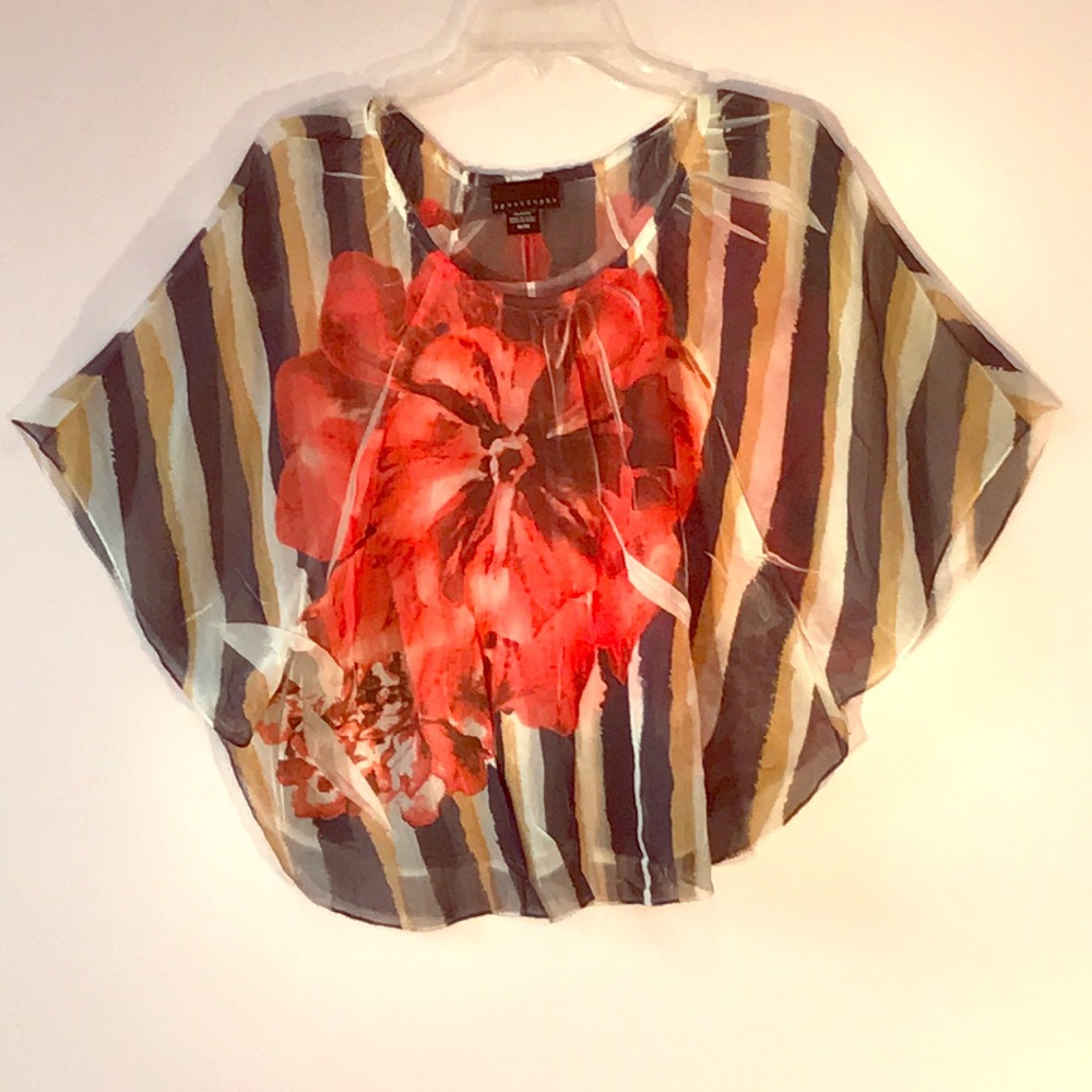 Sheer Batwing Blouse